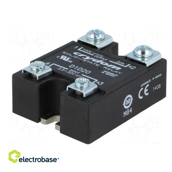 Relay: solid state | Ucntrl: 3.5÷32VDC | 20A | 1÷100VDC | Series: 1-DCL image 2