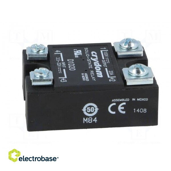 Relay: solid state | Ucntrl: 3.5÷32VDC | 20A | 1÷100VDC | Series: 1-DCL image 3