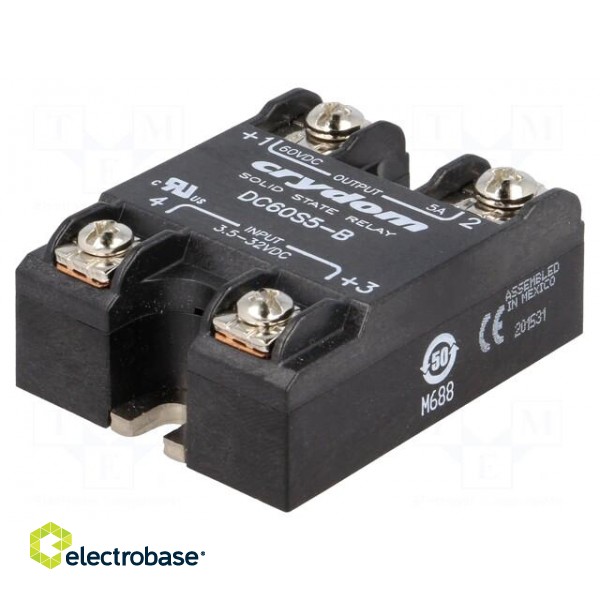 Relay: solid state | Ucntrl: 3.5÷32VDC | 3A | 3÷48VDC | Series: DC60 image 1