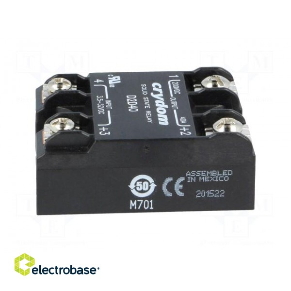 Relay: solid state; Ucntrl: 3.5÷32VDC; 40A; 1÷200VDC; Series: 1-DC фото 3