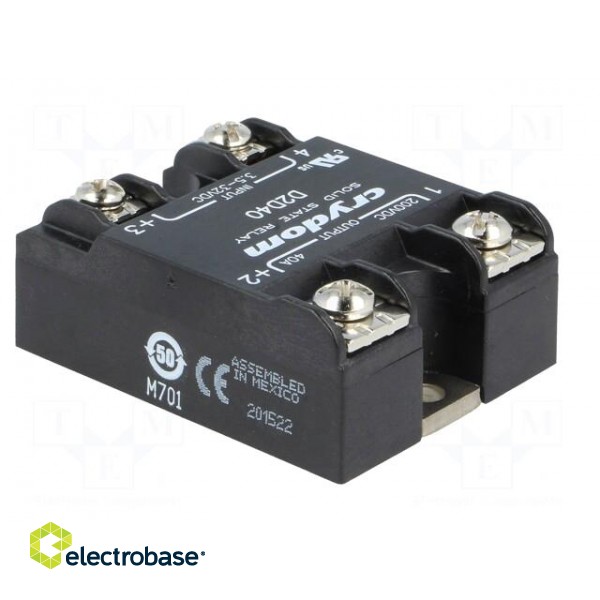 Relay: solid state; Ucntrl: 3.5÷32VDC; 40A; 1÷200VDC; Series: 1-DC фото 4