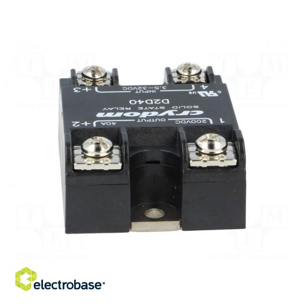 Relay: solid state; Ucntrl: 3.5÷32VDC; 40A; 1÷200VDC; Series: 1-DC фото 5