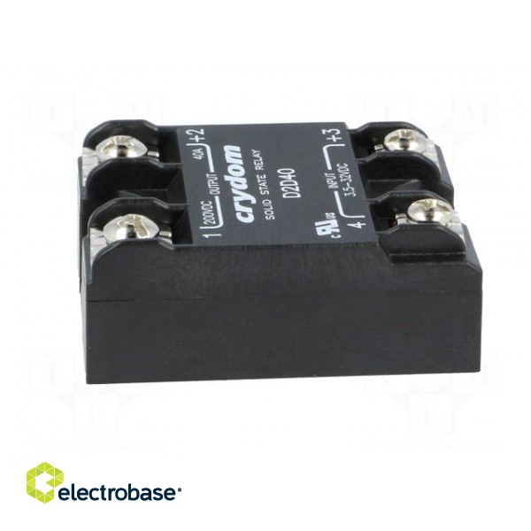 Relay: solid state; Ucntrl: 3.5÷32VDC; 40A; 1÷200VDC; Series: 1-DC фото 7
