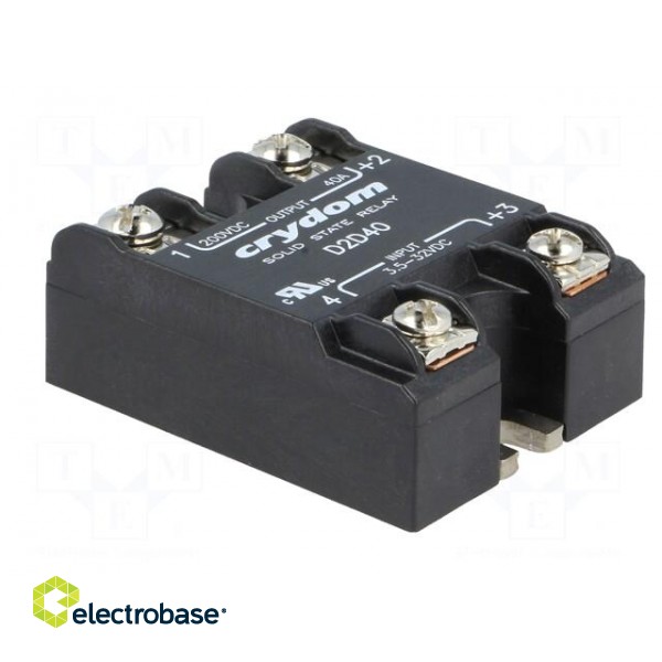 Relay: solid state; Ucntrl: 3.5÷32VDC; 40A; 1÷200VDC; Series: 1-DC фото 8