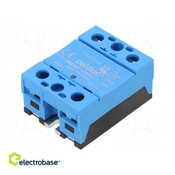 Relay: solid state | Ucntrl: 3.5÷32VDC | 60A | 5÷40VDC | Series: SOM