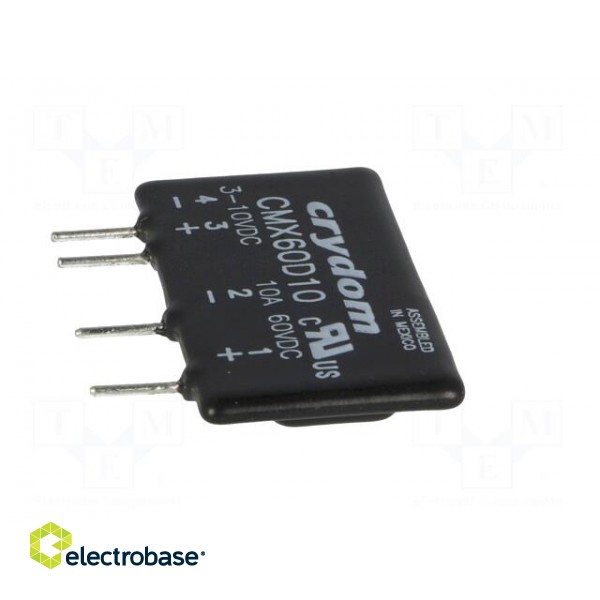Relay: solid state | Ucntrl: 3÷10VDC | 10A | 0÷60VDC | THT | SIP фото 3