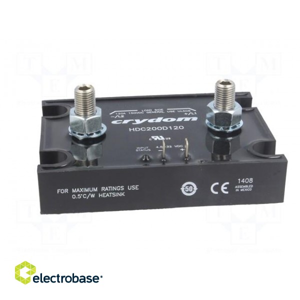Relay: solid state | Ucntrl: 4.5÷32VDC | 120A | 7÷150VDC | Series: HDC image 3