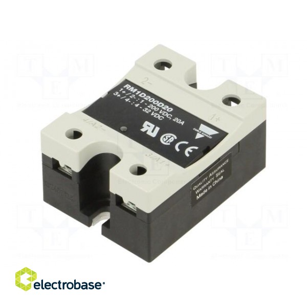 Relay: solid state | Ucntrl: 4.5÷32VDC | 20A | 1÷200VDC | Series: RM1D image 1