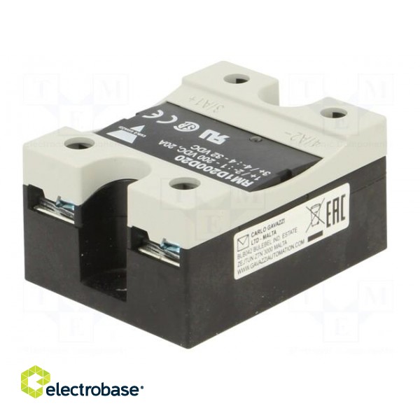 Relay: solid state | Ucntrl: 4.5÷32VDC | 20A | 1÷200VDC | Series: RM1D image 6