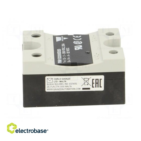 Relay: solid state | Ucntrl: 4.5÷32VDC | 20A | 1÷200VDC | Series: RM1D image 7