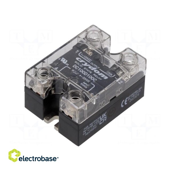 Relay: solid state | Ucntrl: 4÷32VDC | 100A | 1÷100VDC | Series: DC100