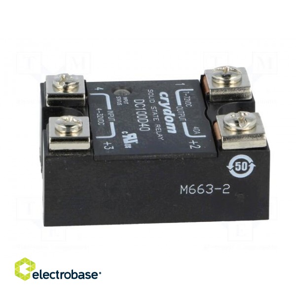 Relay: solid state | Ucntrl: 4÷32VDC | 40A | 1÷100VDC | Series: DC100 image 3