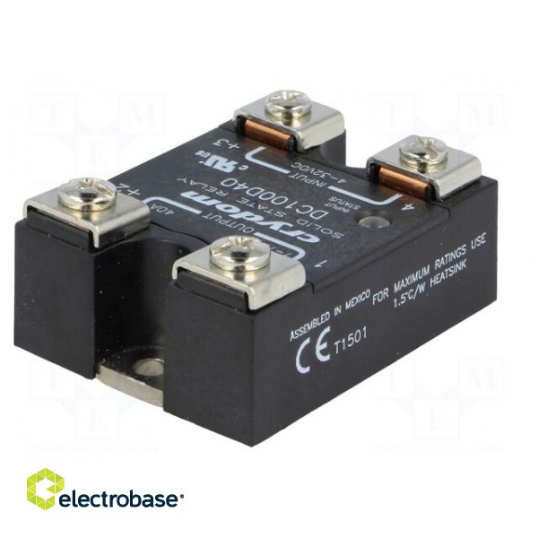 Relay: solid state | Ucntrl: 4÷32VDC | 40A | 1÷100VDC | Series: DC100 image 6