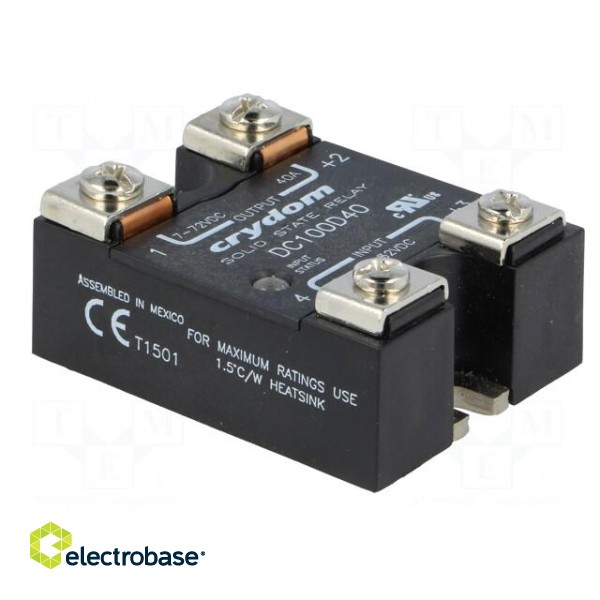 Relay: solid state | Ucntrl: 4÷32VDC | 40A | 1÷100VDC | Series: DC100 image 8