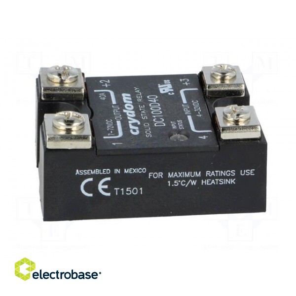 Relay: solid state | Ucntrl: 4÷32VDC | 40A | 1÷100VDC | Series: DC100 image 7