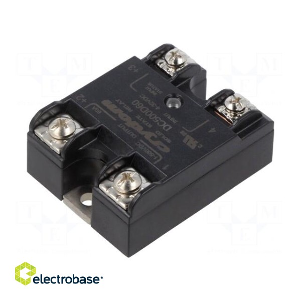 Relay: solid state | Ucntrl: 4÷32VDC | 60A | 1÷500VDC | Series: DC500