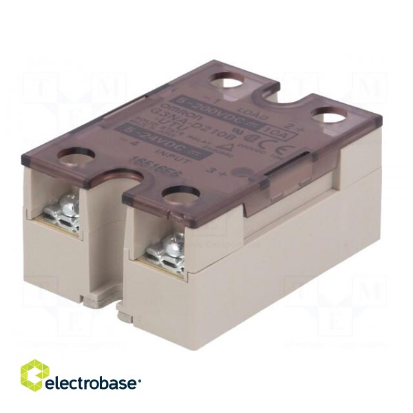 Relay: solid state | Ucntrl: 5÷24VDC | 10A | 5÷200VDC | Series: G3NA фото 2