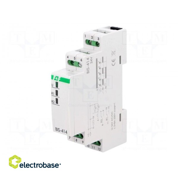 Relay: installation | bistable | DPDT | Mounting: DIN | 8A | -25÷50°C фото 1