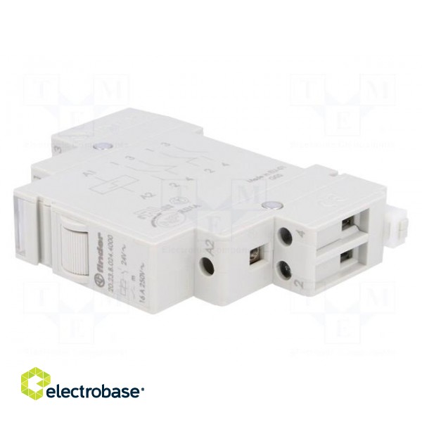 Relay: installation | bistable | NC + NO | 24VAC | Mounting: DIN | 16A фото 1