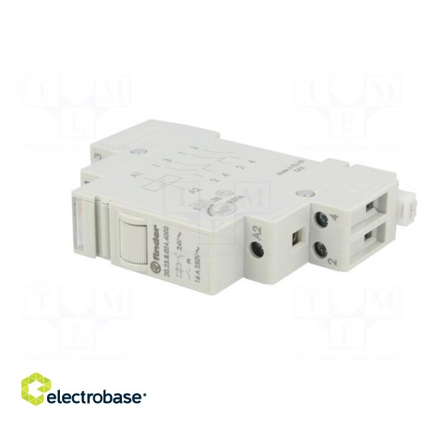 Relay: installation | bistable | NC + NO | 24VAC | Mounting: DIN | 16A фото 2