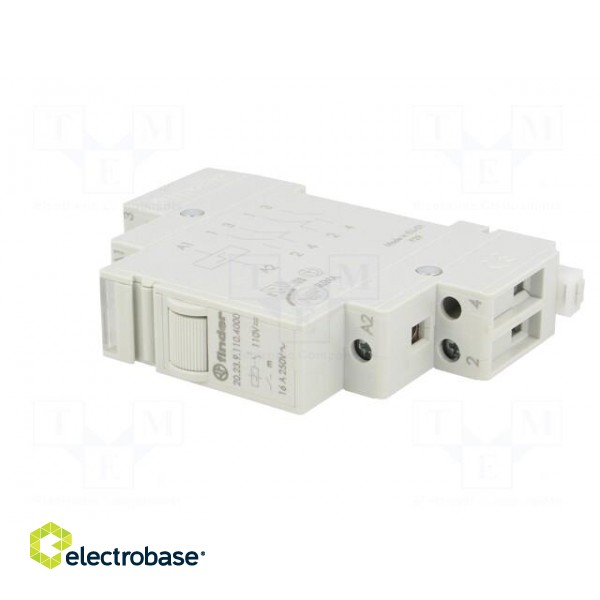 Relay: installation | bistable | NC + NO | Ucoil: 110VDC | 16A | IP20 фото 2