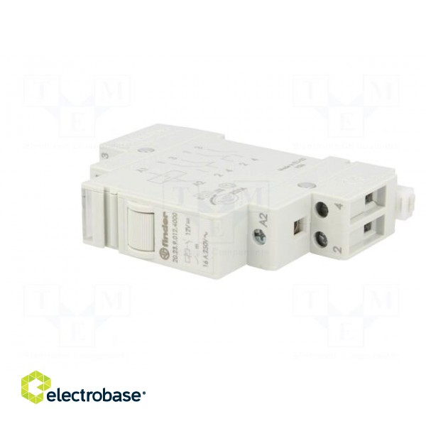 Relay: installation | bistable | NC + NO | Ucoil: 12VDC | Mounting: DIN фото 2
