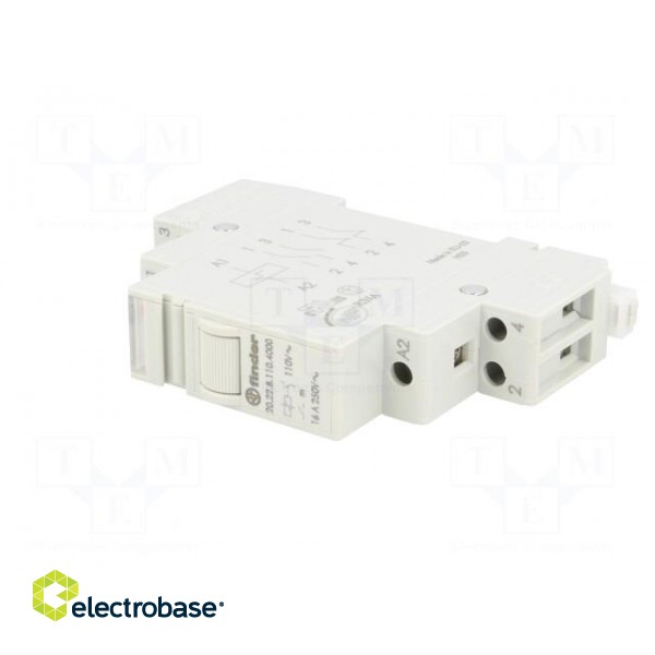 Relay: installation | bistable | NO x2 | 110VAC | Mounting: DIN | 16A фото 2