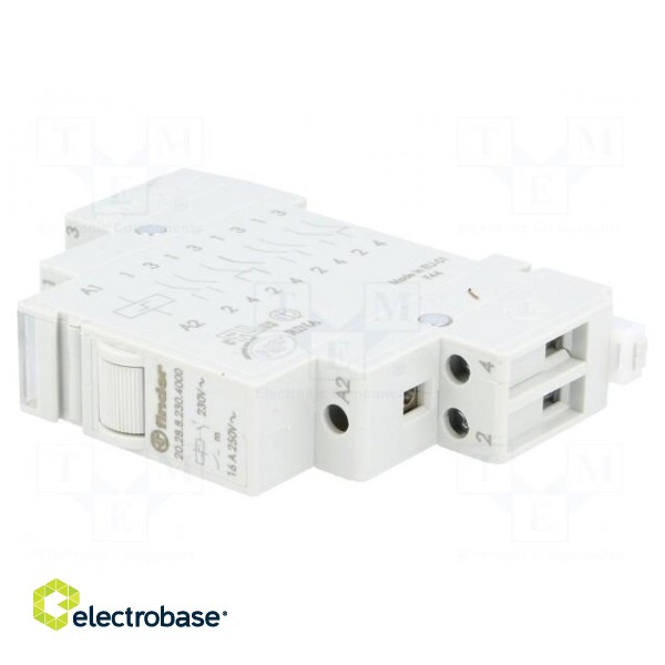 Relay: installation | bistable | NO x2 | 230VAC | Mounting: DIN | 16A фото 1