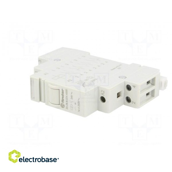 Relay: installation | bistable | NO x2 | 24VAC | Mounting: DIN | 16A фото 2