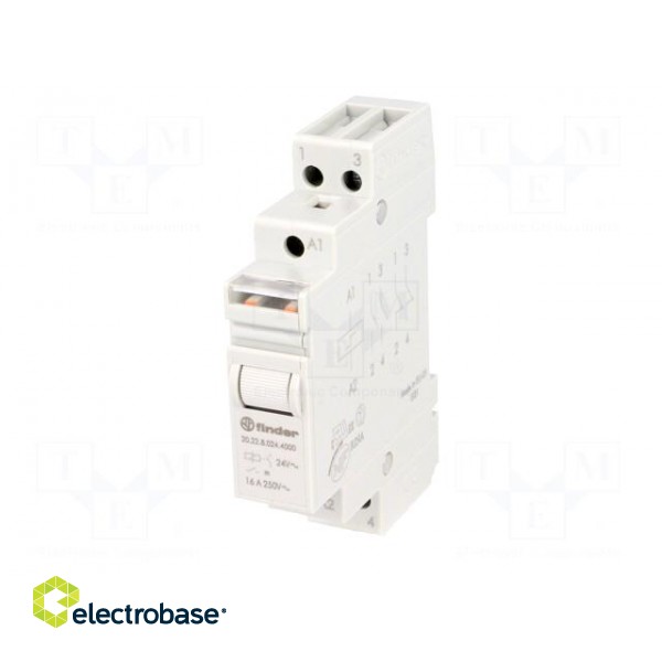 Relay: installation | bistable | NO x2 | 24VAC | Mounting: DIN | 16A фото 1