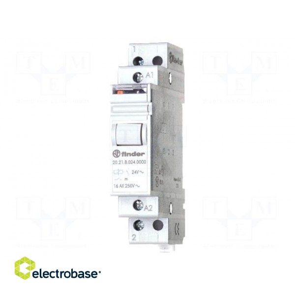 Relay: installation | bistable | NO x2 | Ucoil: 12VDC | Mounting: DIN фото 1