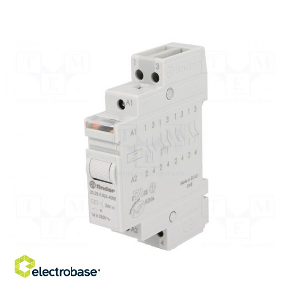 Relay: installation | bistable | NO x2 | Ucoil: 24VDC | Mounting: DIN фото 1
