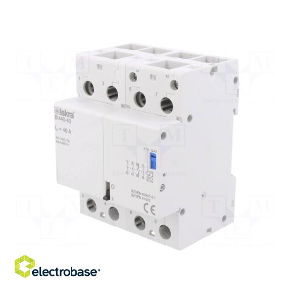 Relay: installation | bistable,impulse | NO x4 | Ucoil: 230VAC | 40A фото 1