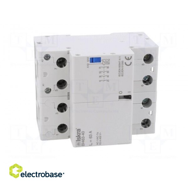 Relay: installation | bistable,impulse | NO x4 | Ucoil: 230VAC | 63A фото 9