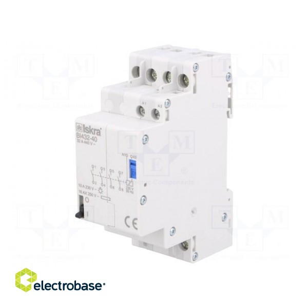 Relay: installation | bistable,impulse | NO x4 | Ucoil: 230VAC | 32A фото 1