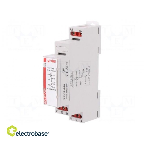 Relay: installation | monostable | DPDT | 8A | Uswitch: max.300VAC фото 1
