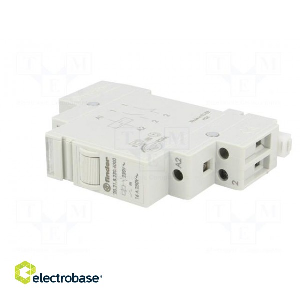 Relay: installation | monostable | NO | Ucoil: 230VAC | Mounting: DIN фото 2