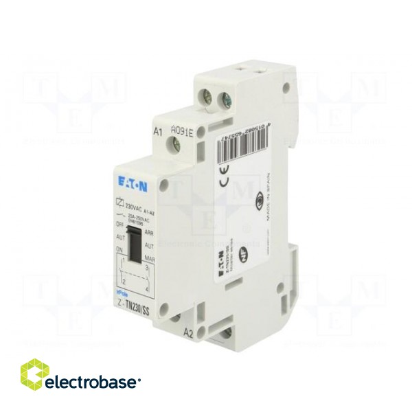 Relay: installation | monostable | NO x2 | Ucoil: 230VAC | 20A | IP20 фото 1