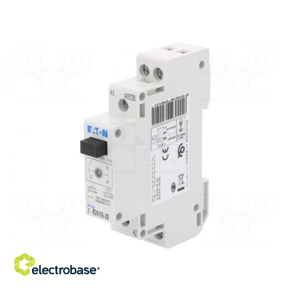 Relay: installation | monostable | NO x2 | Ucoil: 24VAC | Mounting: DIN фото 1