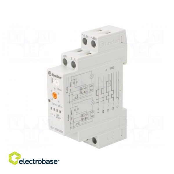 Relay: timer | bistable,impulse,monostable | NO | Ucoil: 230VAC | 16A фото 1