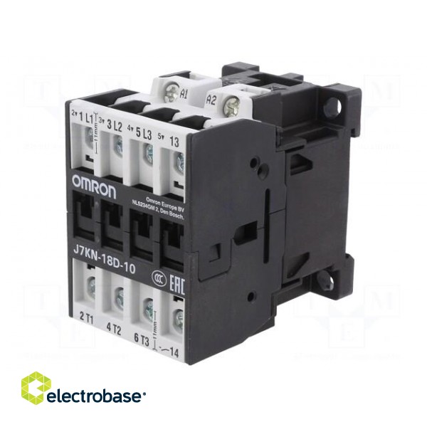 Contactor: 3-pole | Auxiliary contacts: NO | 24VAC | 18A | J7KN | 690V image 1