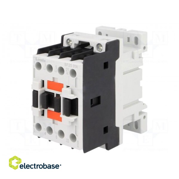 Contactor: 3-pole | NO x3 | Auxiliary contacts: NC | 110VAC | 25A | DIN image 1