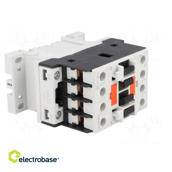 Contactor: 3-pole | NO x3 | Auxiliary contacts: NC | 110VAC | 25A | DIN image 8