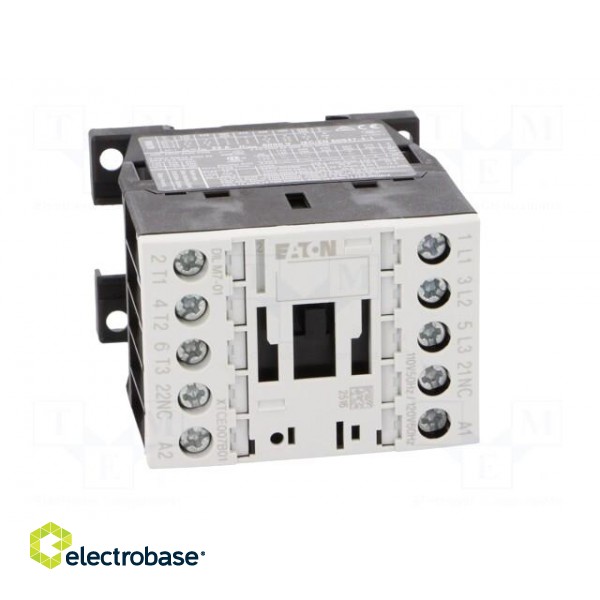 Contactor: 3-pole | NO x3 | Auxiliary contacts: NC | 110VAC | 7A | DILM7 paveikslėlis 9