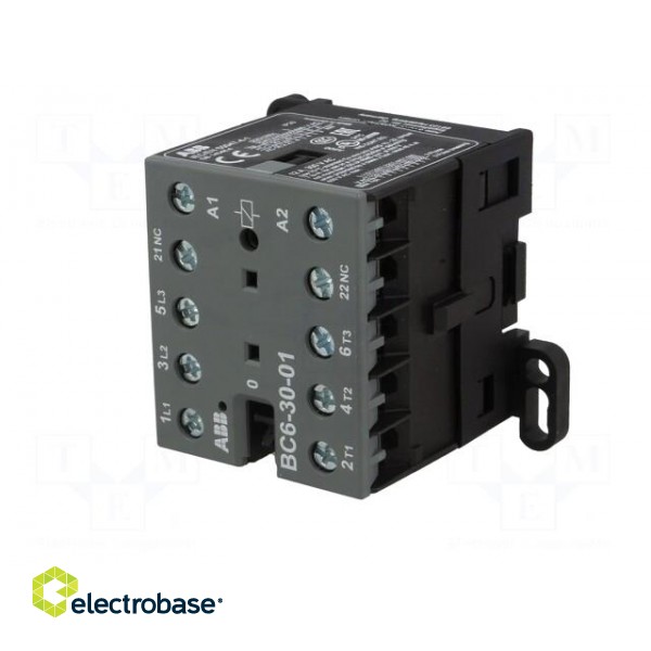 Contactor: 3-pole | NO x3 | Auxiliary contacts: NC | 12VDC | 6A | BC6 image 2