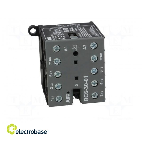 Contactor: 3-pole | NO x3 | Auxiliary contacts: NC | 12VDC | 6A | BC6 фото 9