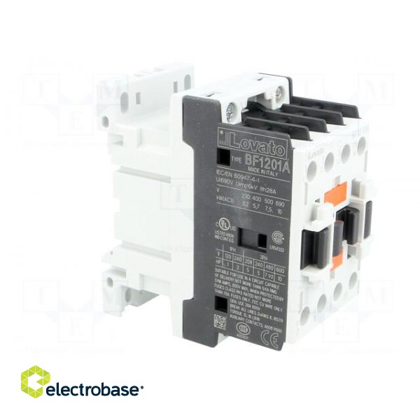 Contactor: 3-pole | NO x3 | Auxiliary contacts: NC | 230VAC | 12A | DIN image 8