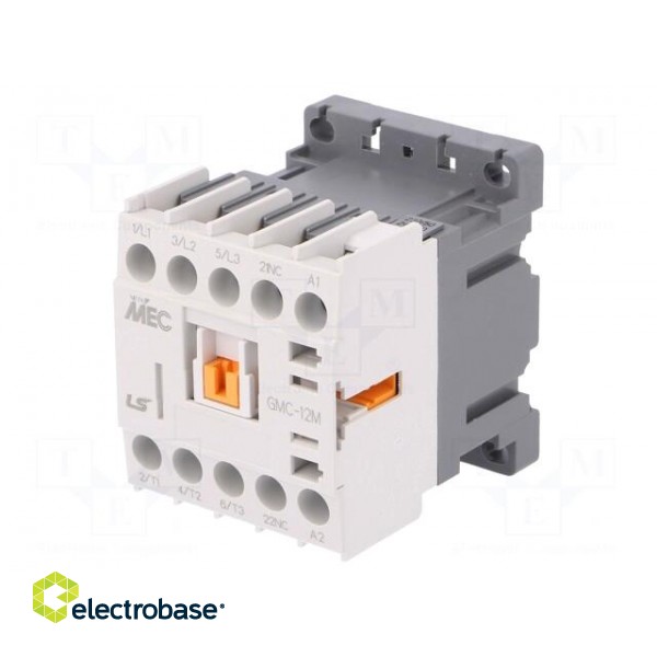 Contactor: 3-pole | NO x3 | Auxiliary contacts: NC | 230VAC | 12A | IP20 image 1