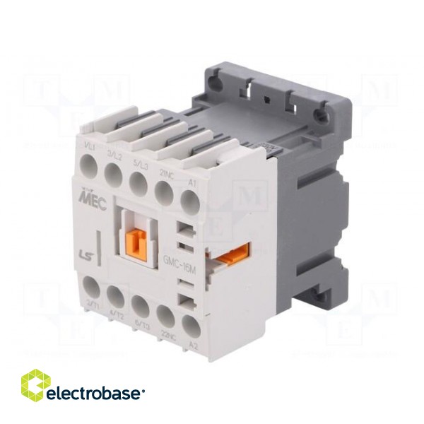 Contactor: 3-pole | NO x3 | Auxiliary contacts: NC | 230VAC | 16A | IP20 image 1