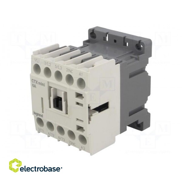 Contactor: 3-pole | NO x3 | Auxiliary contacts: NC | 230VAC | 6A | DIN фото 1